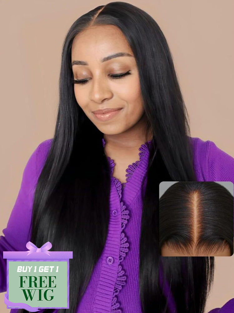 BOGO Wear and Go Glueless Wigs Human Hair Pre Plucked Pre Cut 7x5 Straight Lace Front Wig Human Hair