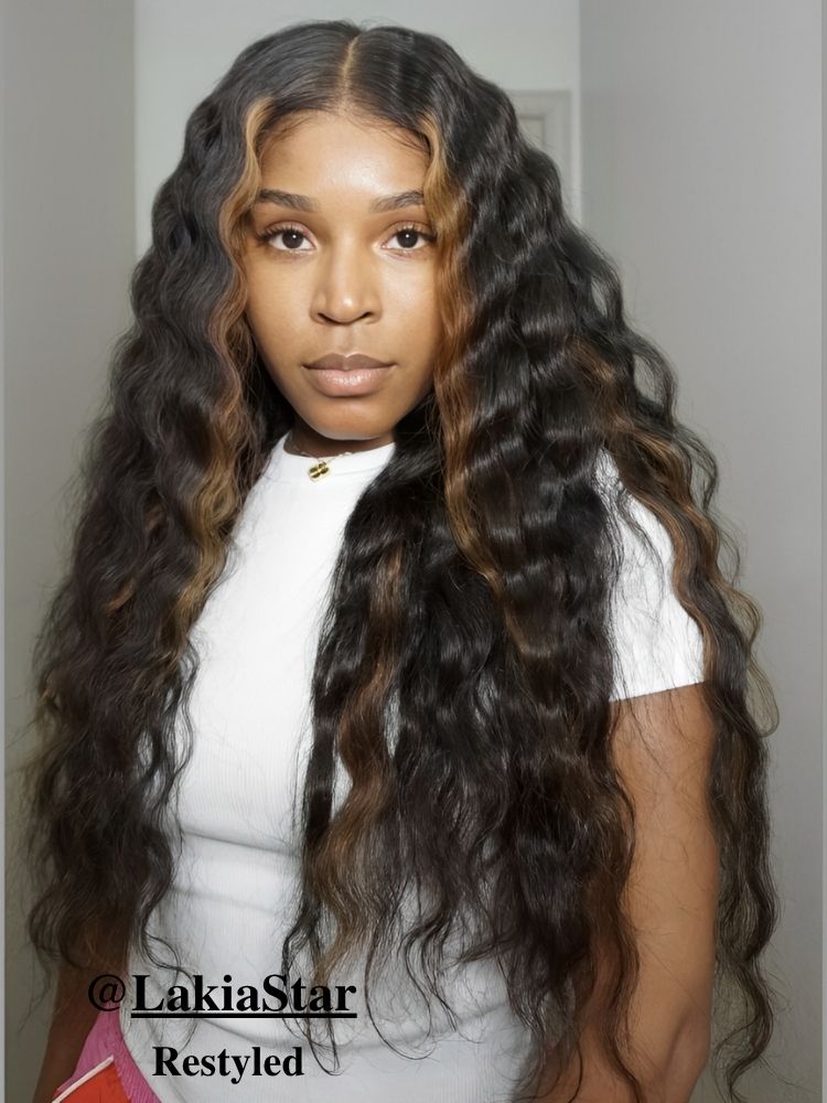 Money Piece Mix Brown Glueless Wig Pull To Go 5x5/9x6/13x6 Body Wave Human Hair Clear HD Lace Front Colored Wigs