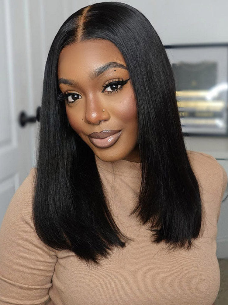 Straight Bob Wigs Human Hair Wigs For Black Women 13x4 Lace Front Wigs Pre Plucked