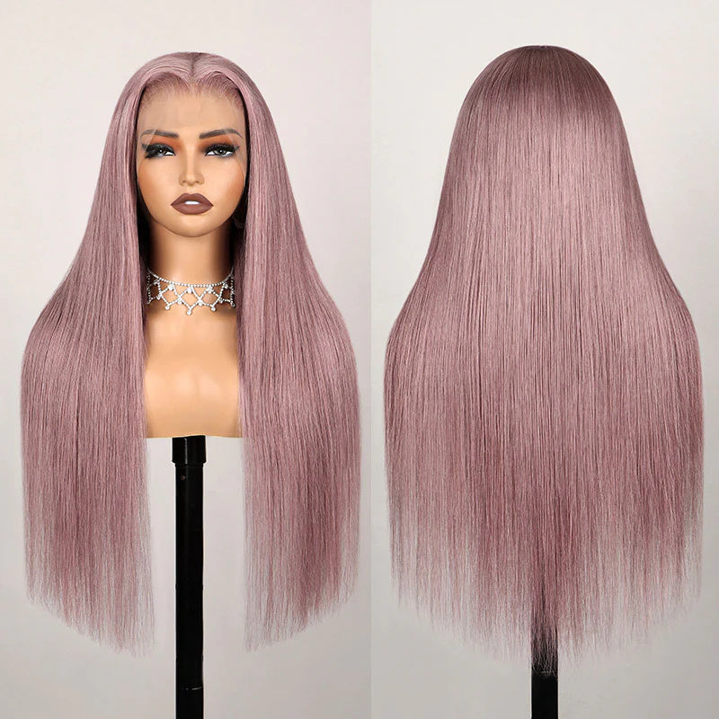 Ash Purple Body Wave 9x6 Pre Cut/13x6 Lace Frontal Wig Rose Gold Hair Color Frontal Wigs Human Hair-WigCool