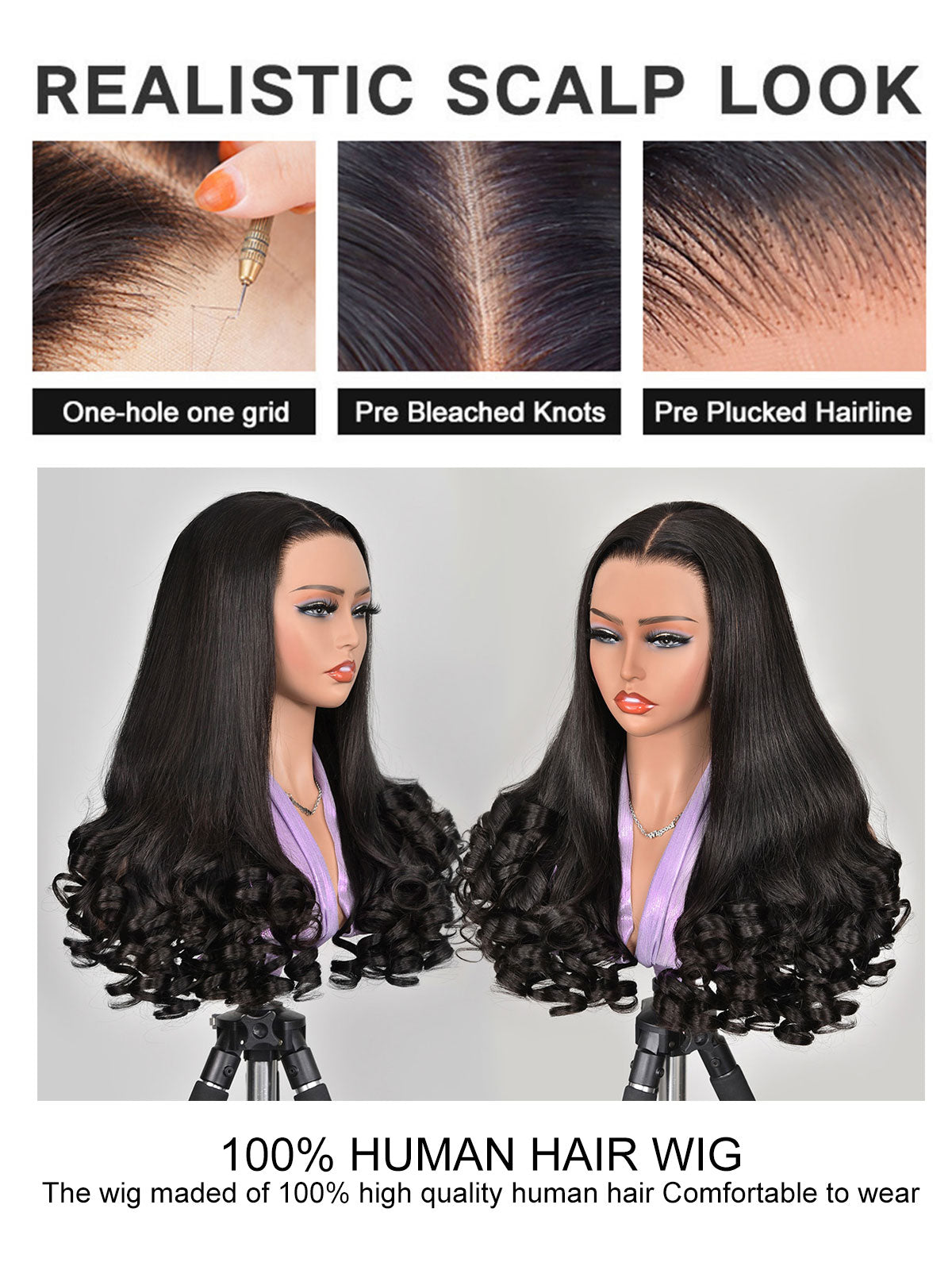 Wigcool BaBa Curl Wigs Salon-Quality Swiss HD Lace Front Wigs With Wavy Ends Funmi Curl Wig