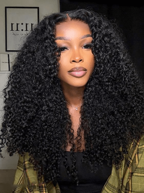Wigcool Real Swiss HD Lace Front Wigs Kinky Curly 13x4 Lace Front Wigs Human Hair For Black Woman