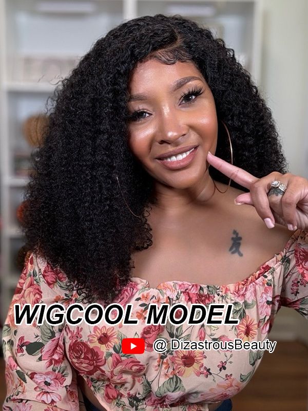 Wigcool Real Swiss HD Lace Front Wigs Kinky Curly 13x4 Lace Front Wigs Human Hair For Black Woman