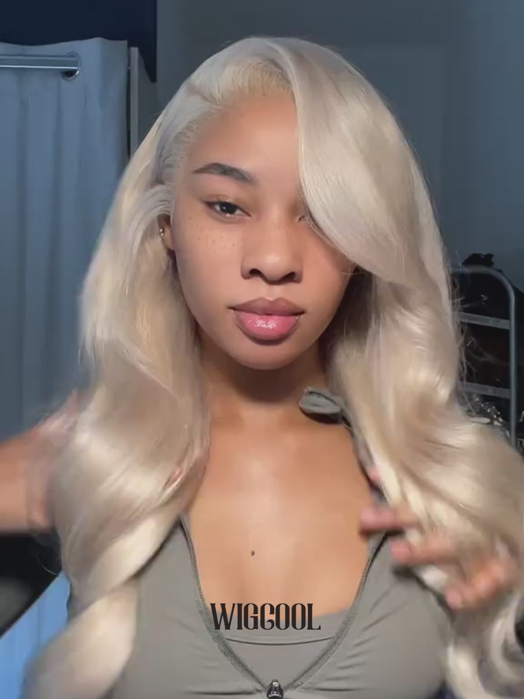 Wigcool Curtain Bangs 613 Blonde Body Wave Wig Pre Plucked Glueless Swiss HD Lace Human Hair Wigs