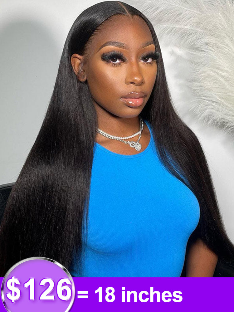 Clearance Sale | 9x6 Pre Cut/13x6 Pre-bleached Knots Ready Go Glueless Wigs Straight Human Hair Wigs