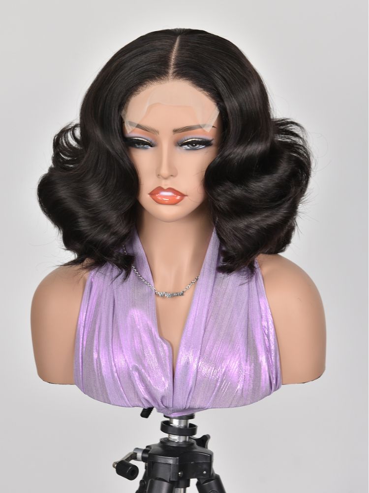 Wigcool Salon-Quality Luxurious Baba Curl Bob Wig Lace Front Wigs Egg Curl Wig