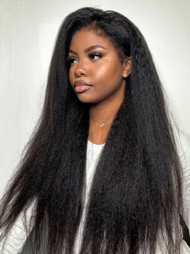 Wigcool Invisible Hairline Half Wig Kinky Straight Flip Over Wig For Beginner