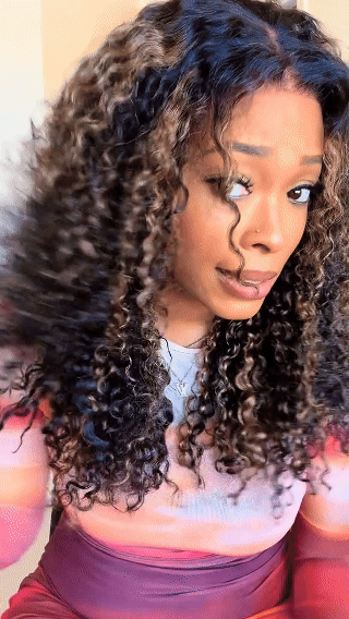 WigCool Balayage Highlight 1B/30 Curly Hair Wig 7x5 Pre Cut/13x4 HD Transparent Lace Frontal Wigs Pre Plucked Hairline Human Hair