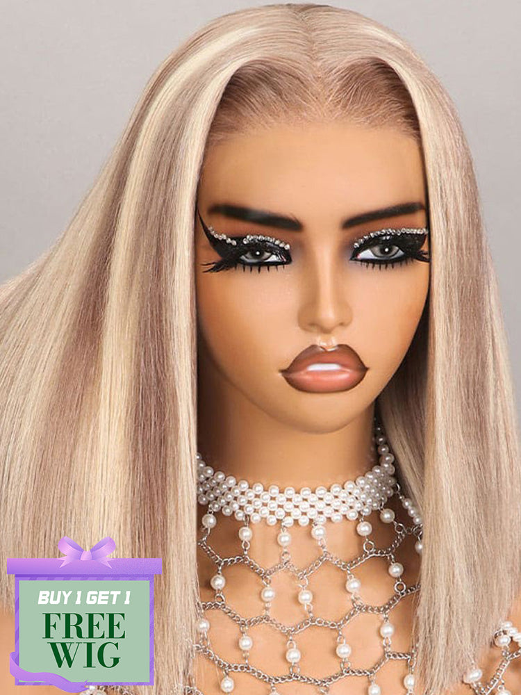 BOGO P18/613 Blonde Bob Wig 4X4 Lace Closure Wigs