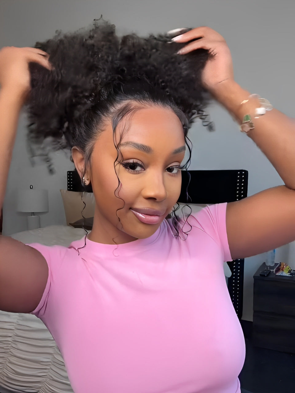 [Upgrade 360]Curly Invisi Strap Snug Fit 360 Transparent Lace Frontal Wigs Pre Plucked Human Hair Wigs
