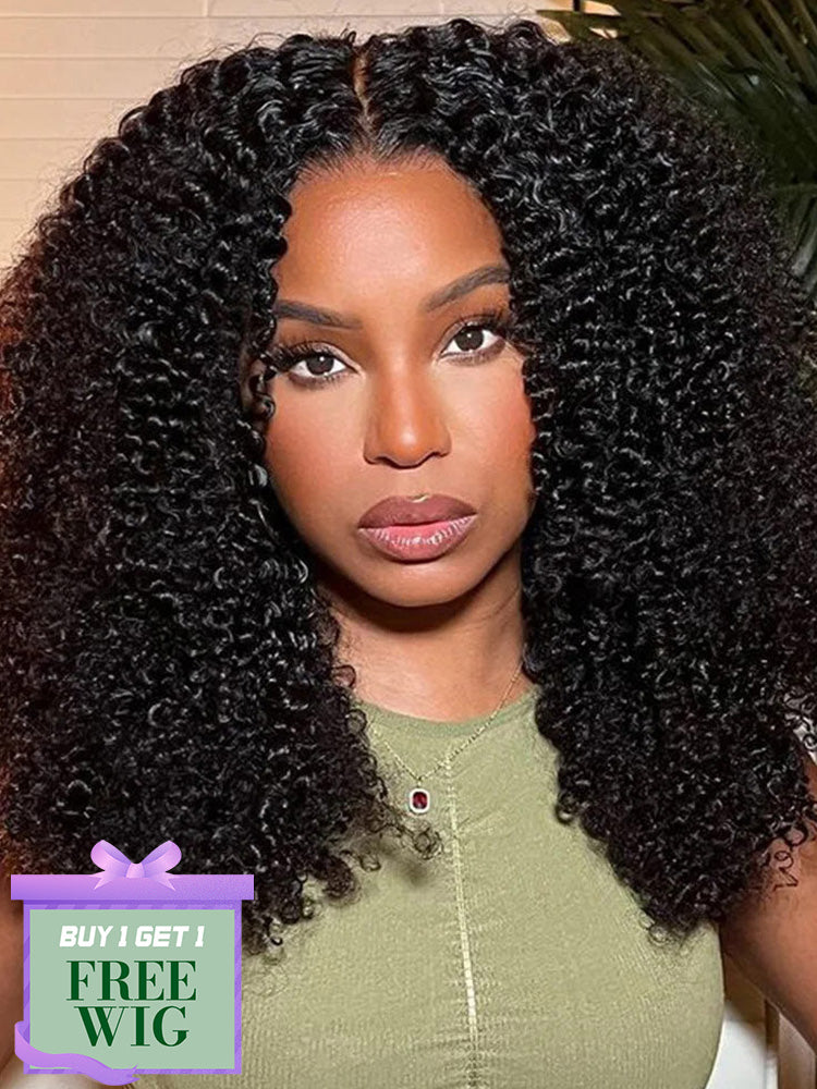 BOGO Popping Curly HD Lace Front Wigs Pre Bleached Glueless Human Hair Wigs