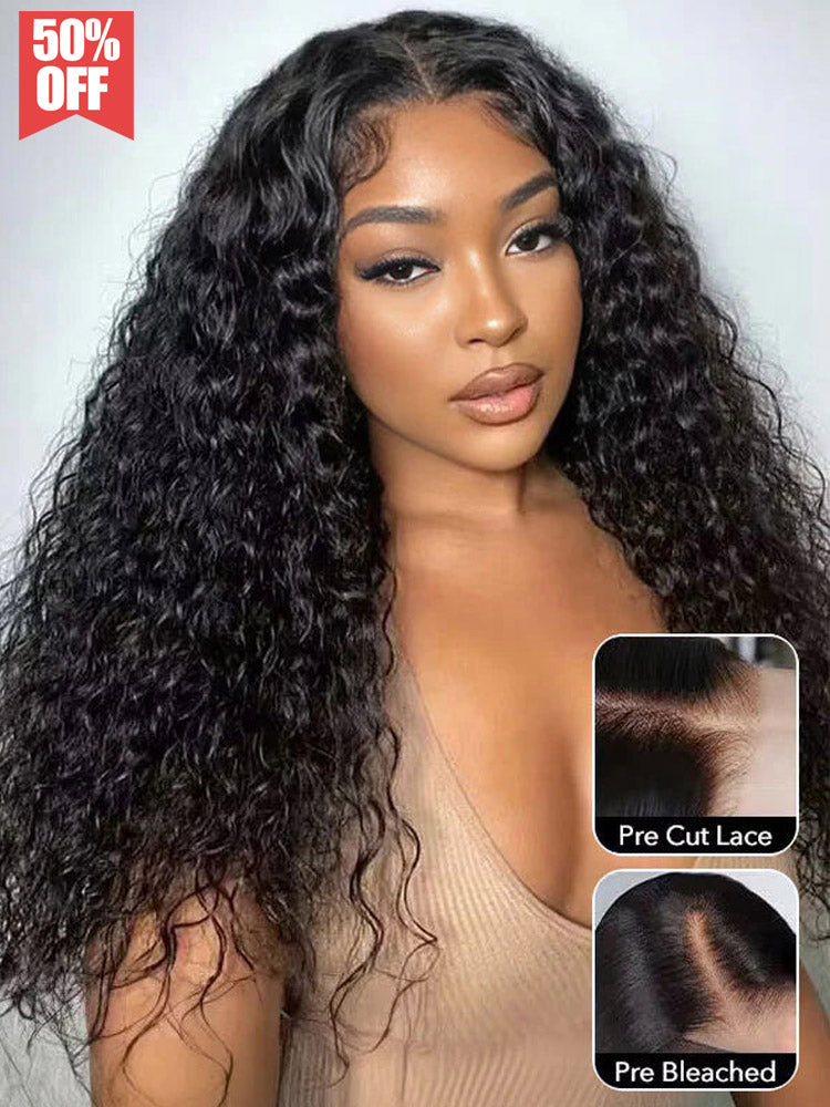 Clearance Sale | 9x6 Parting Max Swiss HD Lace Glueless Single Grid Single Strand Wig Water Wave Wear Go Wigs