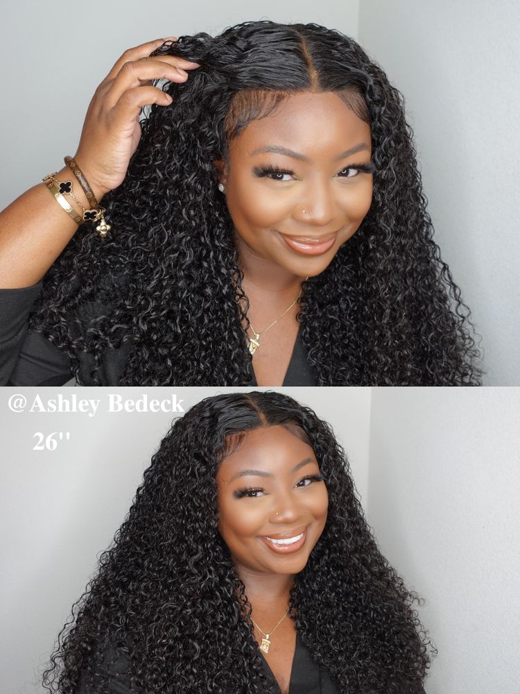 WigCool Burmese Curly Human Hair Wigs 13X4 Transparent Lace Front Wigs Remy Human Hair Lace Wigs