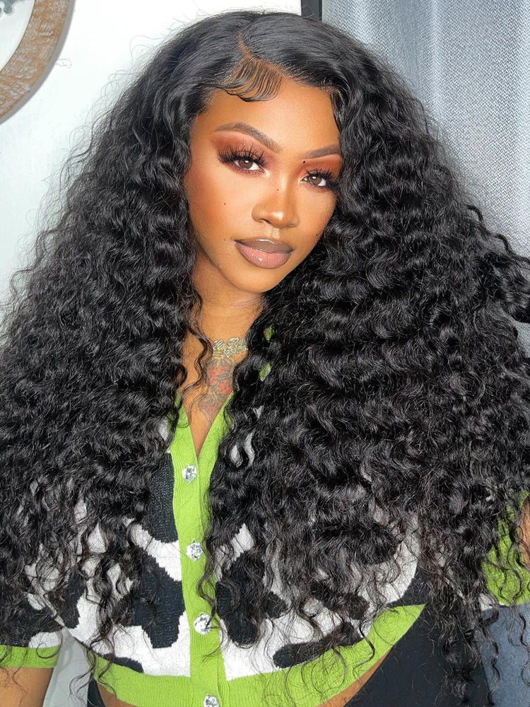 [Upgrade Strap] WigCool Deep Wave Pull To Go 5x5/13x4 Pre Cut Transparent Lace Frontal Wig Natural Hairline