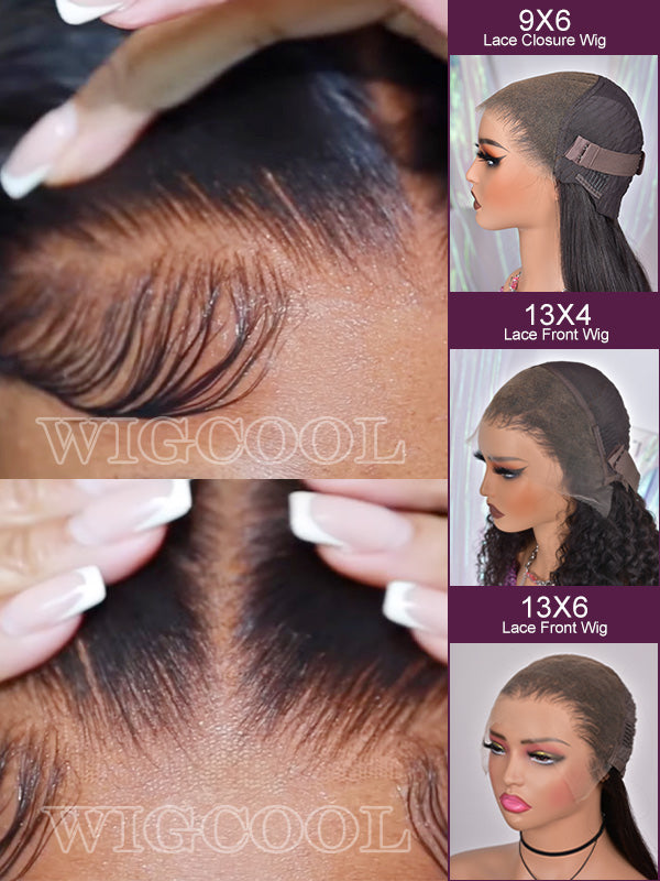 Curtain Bangs Wigs Pre Curled 3D Body Wave Wigs 9x6/13x4/13x6 Glueless HD Lace Human Hair Wigs With Sigle Knots