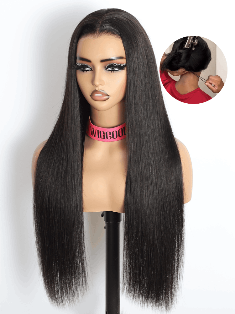 [Upgrade Strap]WigCool Pull To Go 7x5 Glueless Wigs Transparent Lace Front Wig Straight Brazilian Human Hair