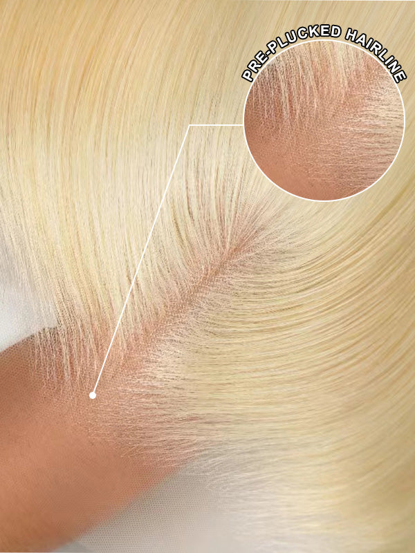 WigCool Body Wave 613 Blonde Wigs 5x5 HD Transparent Lace Closure Wig Human Hair Pre Plucked With Baby Hair