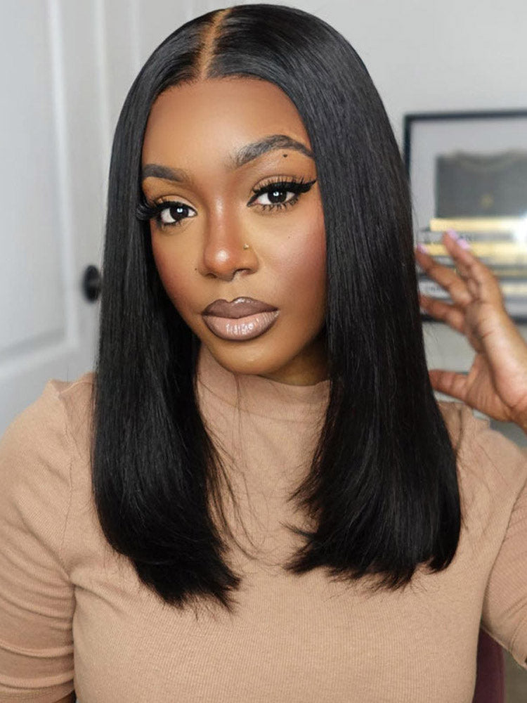 Straight Bob Wigs Human Hair Wigs For Black Women 13x4 Lace Front Wigs Pre Plucked