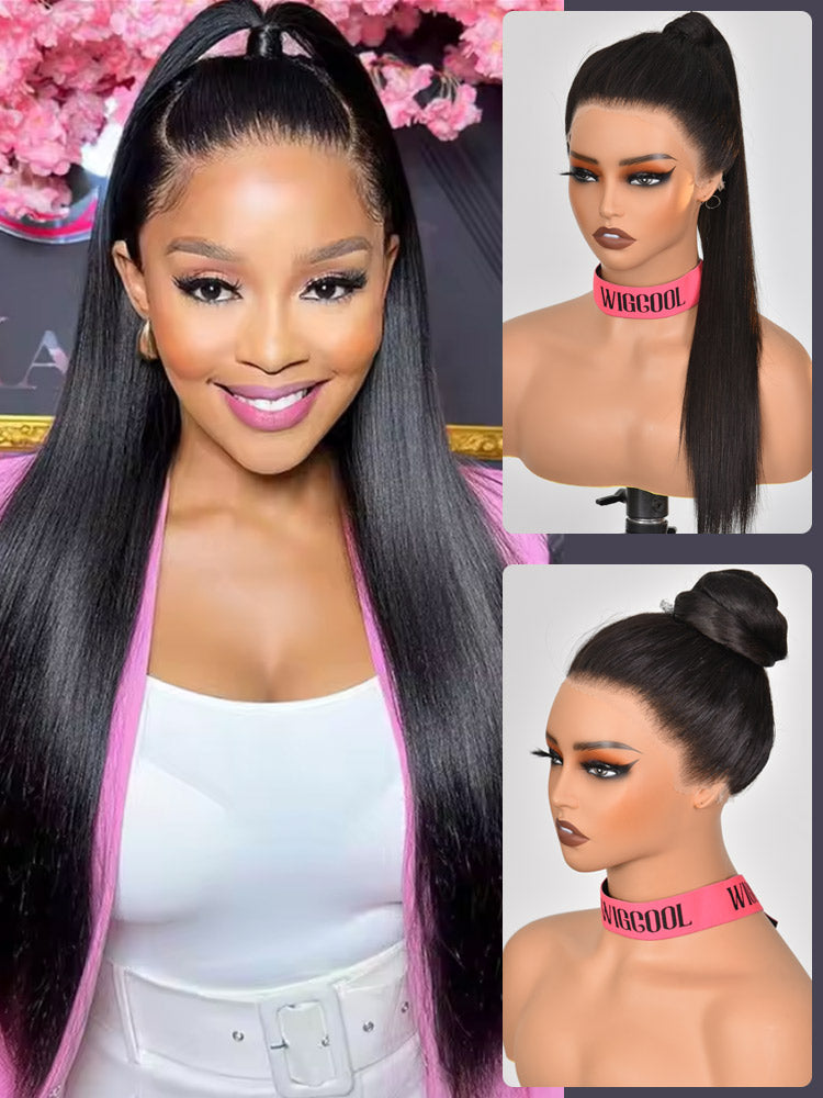 [Upgrade 360]Straight Wig Invisi Strap 360 Transparent Lace Frontal Wig Pre Plucked Human Hair Wigs