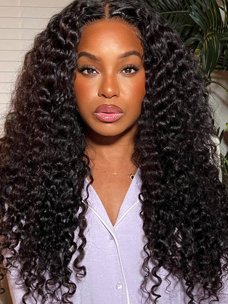 [Upgrade Strap] WigCool Deep Wave Pull To Go 7x5 Pre Cut Transparent Lace Frontal Wig Natural Hairline