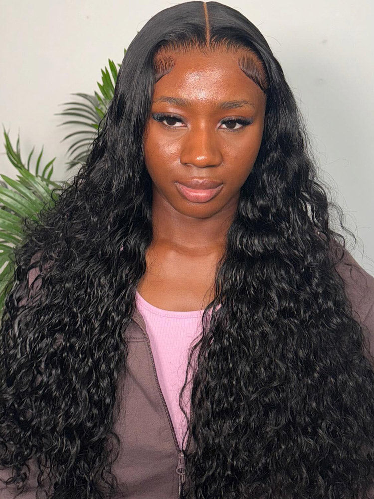 [Upgrade Strap] WigCool Water Wave Pull To Go 5x5/13x4 Pre Cut Transparent Lace Frontal Wig Natural Hairline