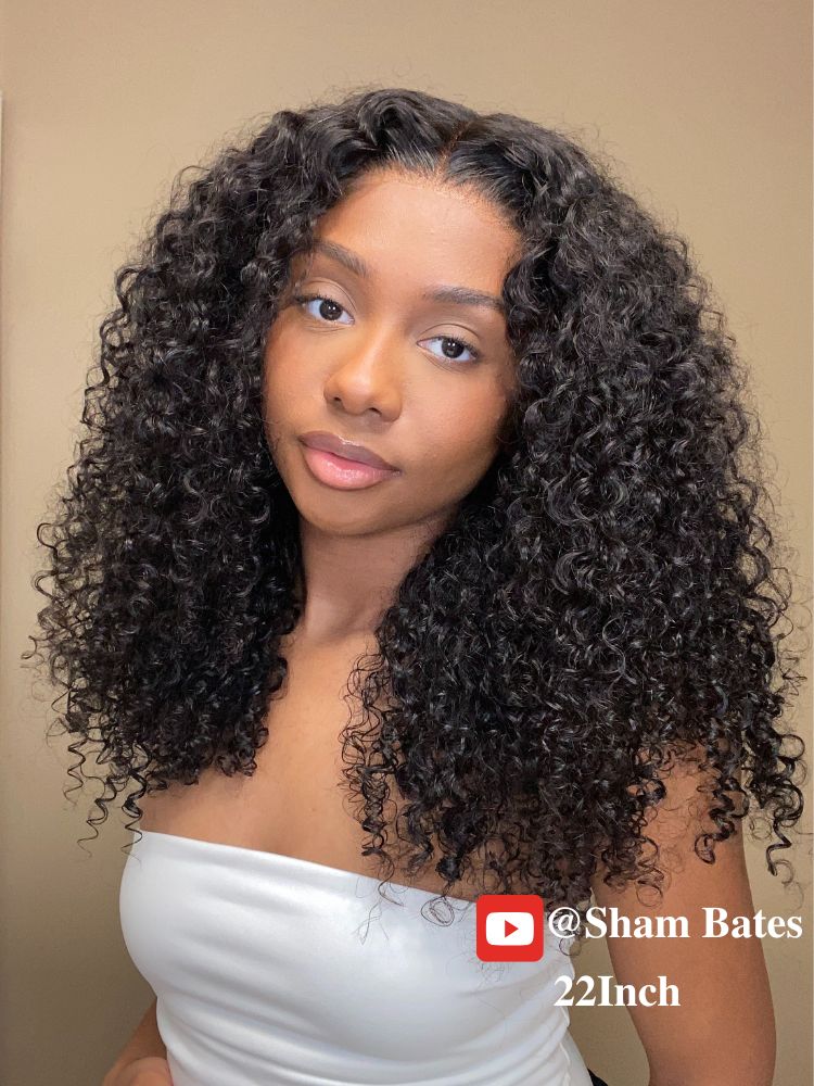 WigCool Burmese Curly Human Hair Wigs 13X4 Transparent Lace Front Wigs Remy Human Hair Lace Wigs