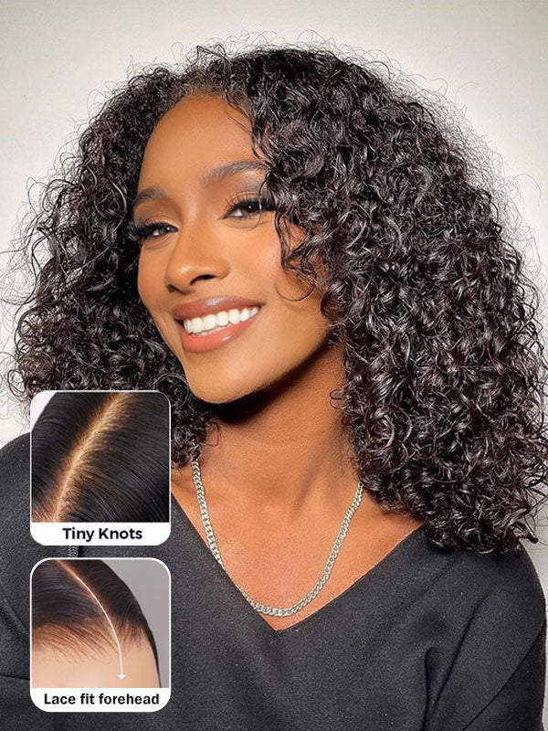 Short Curly Bob Wig 13x4 HD Transparent Lace Front 100% Virgin Human Hair Wigs For Black Women