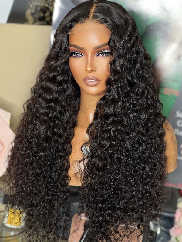 $100 OFF Water Wave 13x4 Transparent Lace Frontal Wig Real Human Hair Wigs