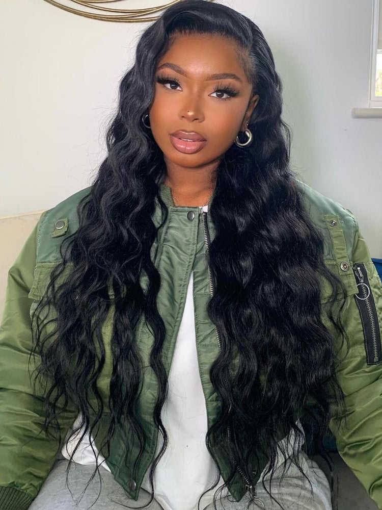 [Upgrade Strap] WigCool 300% Density Natural Wavy Pull To Go 5x5/13x4 Pre Cut Transparent Lace Frontal Wig Natural Hairline