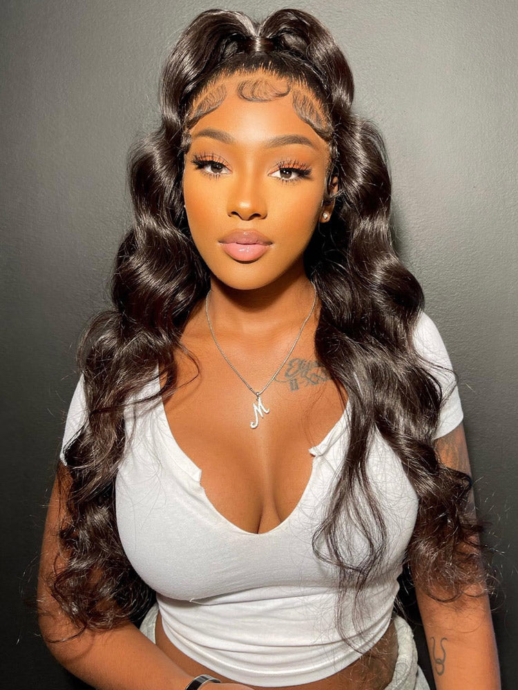 [Upgrade 360] Body Wave Invisi Strap 360 Transparent Lace Frontal Wig Pre Plucked Human Hair Wigs
