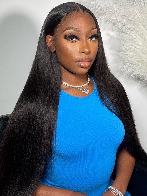 Clearance Sale |  9x6 Pre Cut/13x6 Pre-bleached Knots Ready Go Glueless Wigs Straight Human Hair Wigs