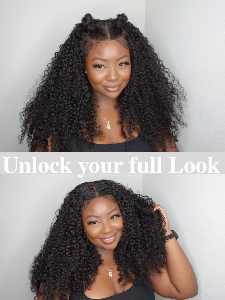 WigCool Burmese Curly Human Hair Wigs 13X4 Transparent Lace Front Wigs Remy Human Hair Lace Wigs