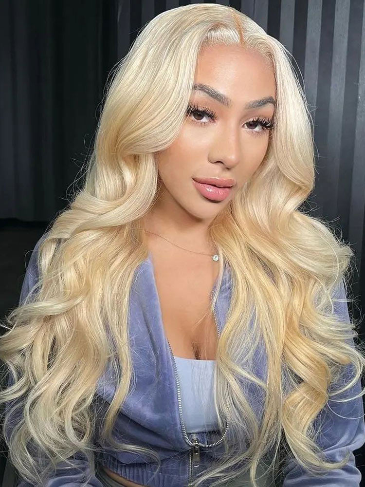 WigCool Body Wave 613 Blonde Wigs 5x5 HD Transparent Lace Closure Wig Human Hair Pre Plucked With Baby Hair