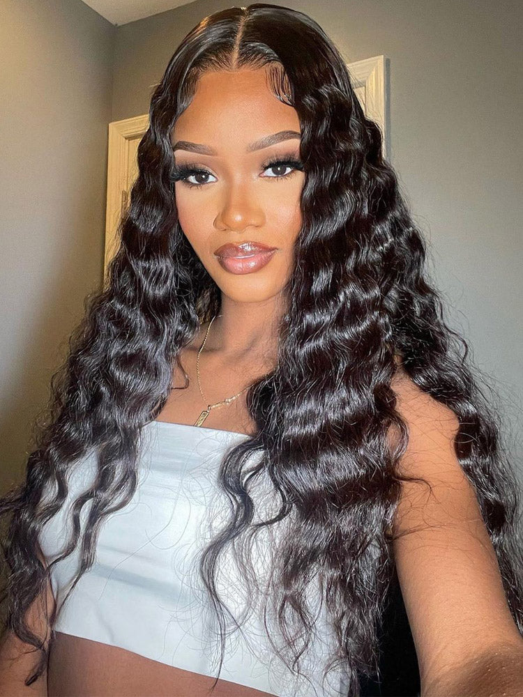 WigCool Pull To Go 7x5 Glueless Wigs Loose Deep Wave Transparent Lace Front Wig