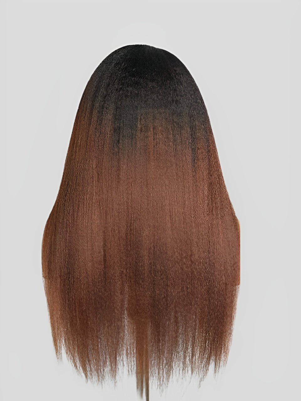 [Upgrade 360] Brown Ombre Yaki Straight Wigs Invisi Strap 360 Lace Frontal Wig Glueless Human Hair Wigs