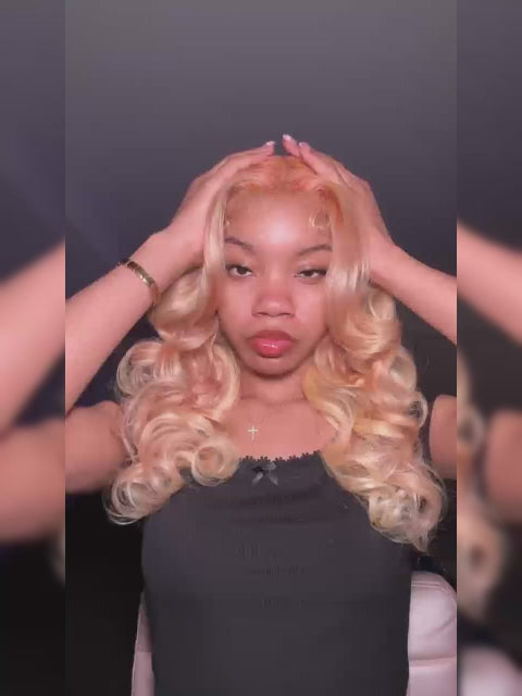 Wigcool Curtain Bangs P27/613 Ash Blonde Body Wave Wig Glueless Swiss HD Lace Human Hair Wigs