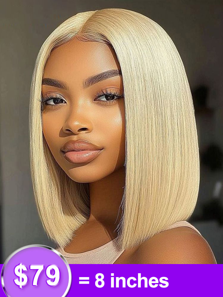 Clearance Sale 613 Blonde Straight Short Bob Wigs 4x4/13x4 Lace Front Wigs Human  Hair
