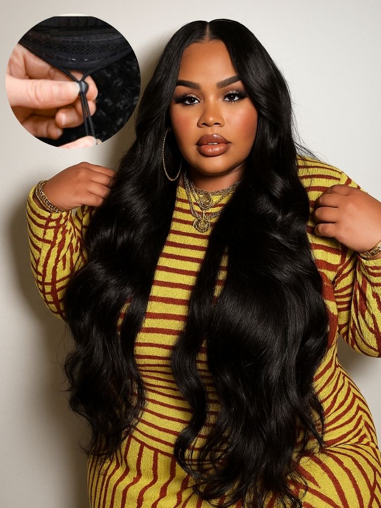 [Upgrade Strap] WigCool Pull To Go 7x5 Glueless Wigs Transparent Lace Front Wig Body Wave Human Hair Wigs